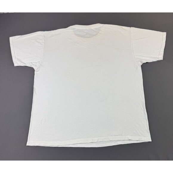 Rare Vintage Y2K Poison Rock Band Tee Skull Flame Rose White Shirt XL Tour Promo - Picture 2 of 14